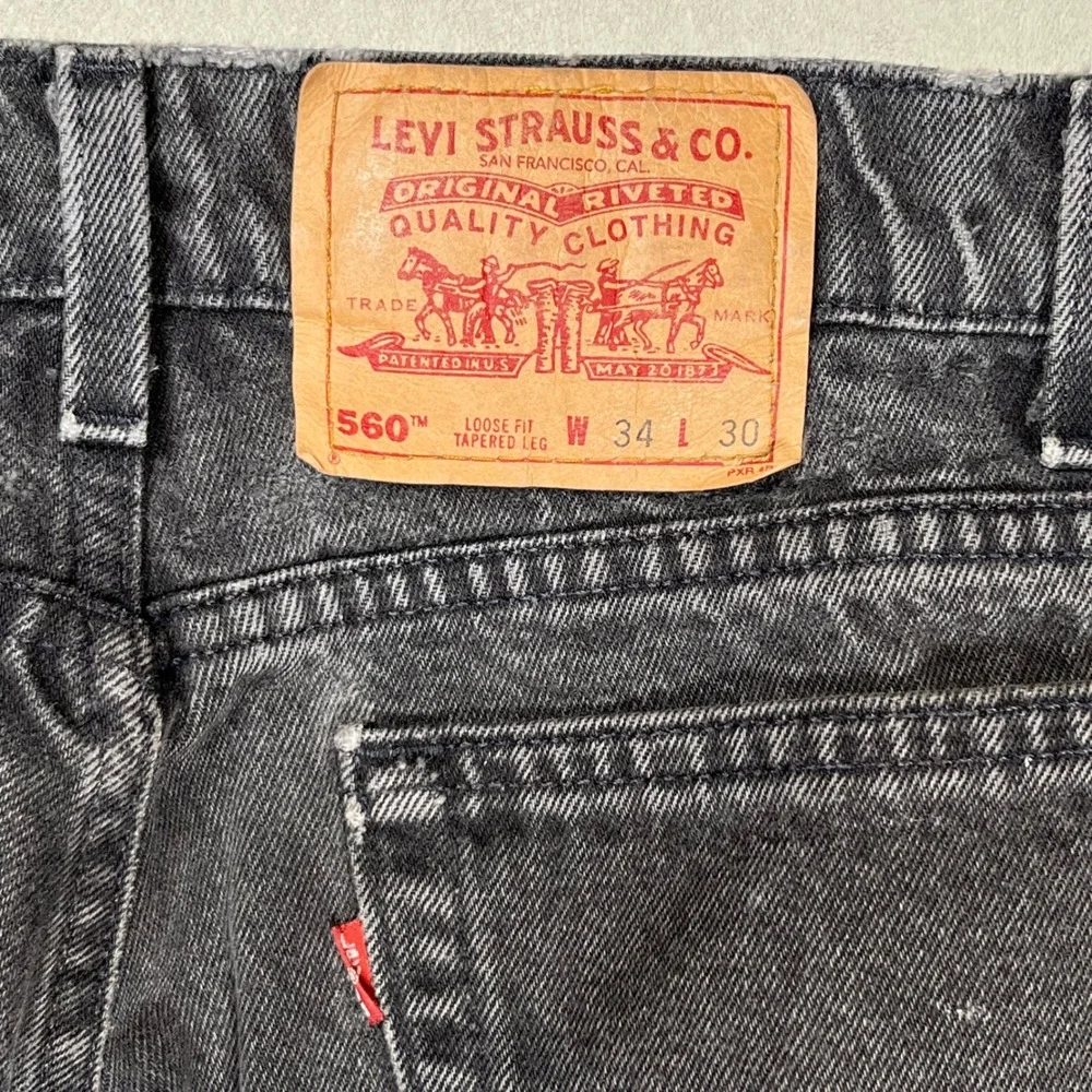 Vtg Levi's 560 Loose Fit Tapered Leg Jeans Mens 32x30 (Tag 34x30) Black‎ 90s USA